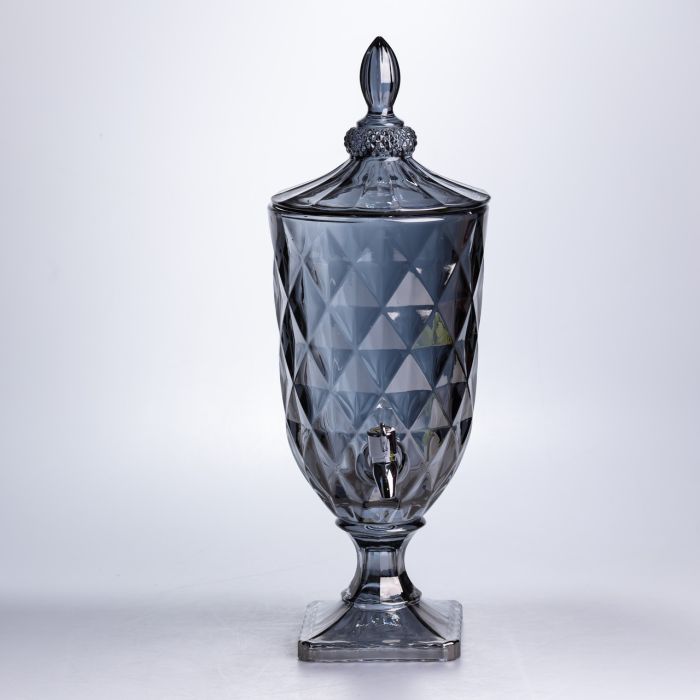 Лимонадниця з краном скляна 3 л диспенсер для напоїв лимонадник із краном Сірий HP-19-305 (HP-19-305) - зображення 2