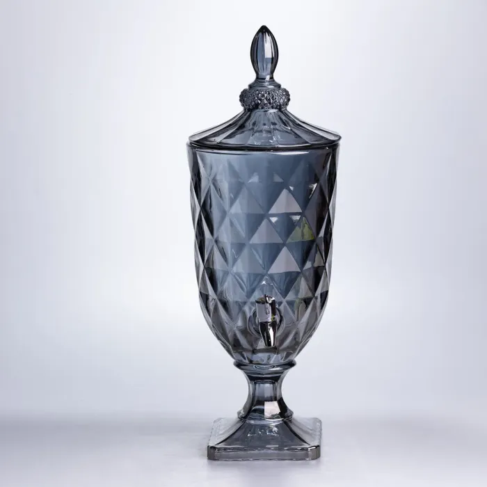 Лимонадниця з краном скляна 3 л диспенсер для напоїв лимонадник із краном Сірий HP-19-305 (HP-19-305) - зображення 2