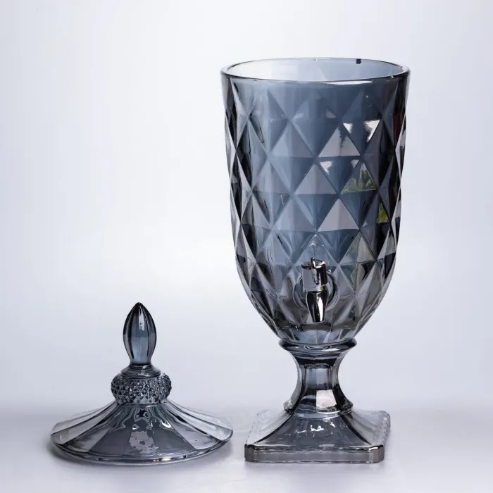 Лимонадниця з краном скляна 3 л диспенсер для напоїв лимонадник із краном Сірий HP-19-305 (HP-19-305) - зображення 3