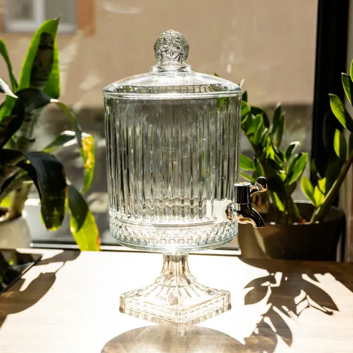 Лимонадниця з краном скляна 4.5 л диспенсер для напоїв лимонадник із краном Прозорий HP-19-285 (HP-19-285) - зображення 4