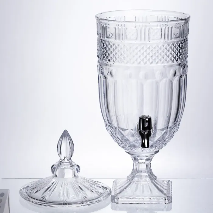 Лимонадниця Topaz Crystal 5л із краном HP-19-294 глек диспенсер для напоїв прозорий (HP-19-294) - зображення 4