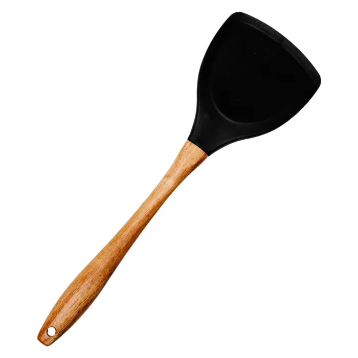 Лопатка силіконова кухонна для сковороди 33.5 (см) лопатка з силікону для кухні з дерев'яною ручкою HP-8-55 (HP-8-55) - изображение 1