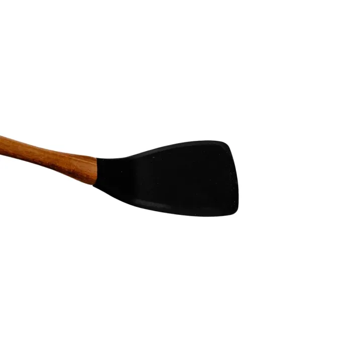 Лопатка силіконова кухонна для сковороди 33 (см) лопатка з силікону для кухні з дерев'яною ручкою HP-8-56 (HP-8-56) - изображение 3