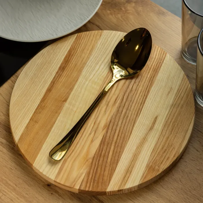 Ложка сервірувальна з нержавіючої сталі велика ложка 26.5 см Золото (HP-20-12) - изображение 3