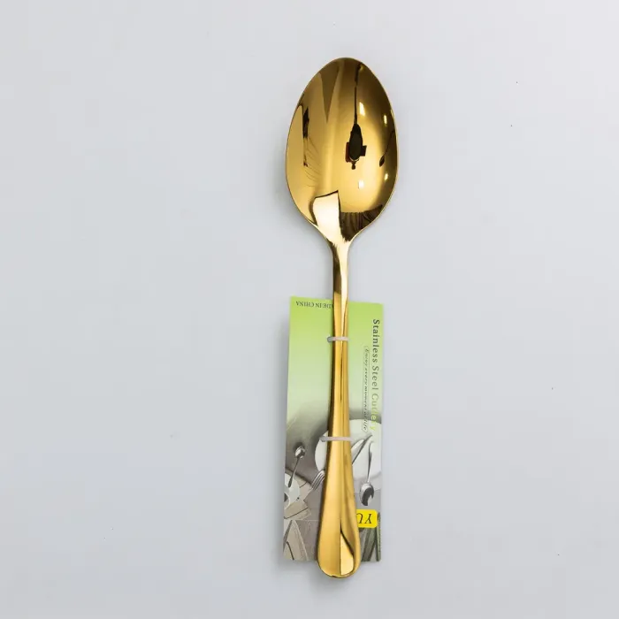 Ложка сервірувальна з нержавіючої сталі велика ложка 26.5 см Золото (HP-20-12) - изображение 4