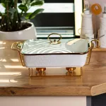 Настольный мармит для еды на 1.5 литра с подогревом керамический прямоугольный (HP1014)