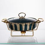 Марміт порцеляновий настільний круглий 1 літр мармітниця з підігрівом JY-5 (JY-5)