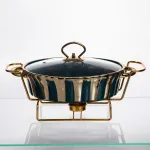 Марміт порцеляновий настільний круглий 1 літр мармітниця з підігрівом JY-5 (JY-5)