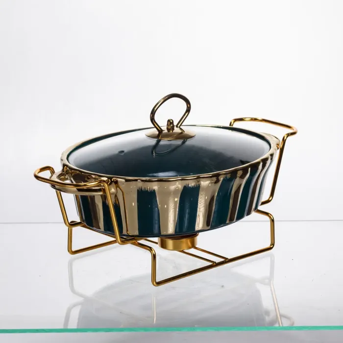 Марміт порцеляновий настільний круглий 1 літр мармітниця з підігрівом JY-5 (JY-5) - зображення 2