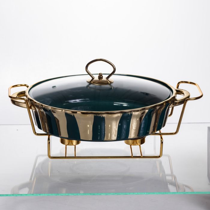 Марміт порцеляновий настільний овальний 1,5 літра мармітниця з підігрівом JY-6 (JY-6) - изображение 1