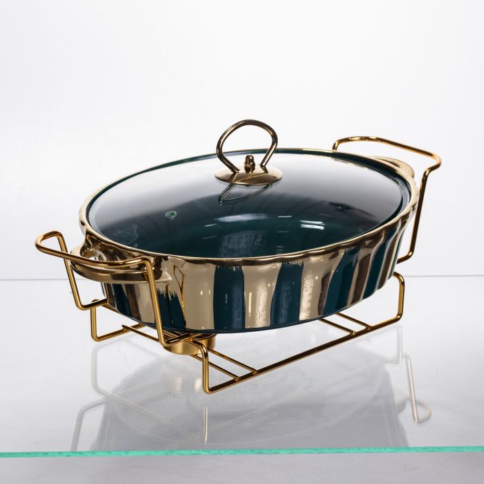 Марміт порцеляновий настільний овальний 1,5 літра мармітниця з підігрівом JY-6 (JY-6) - изображение 2