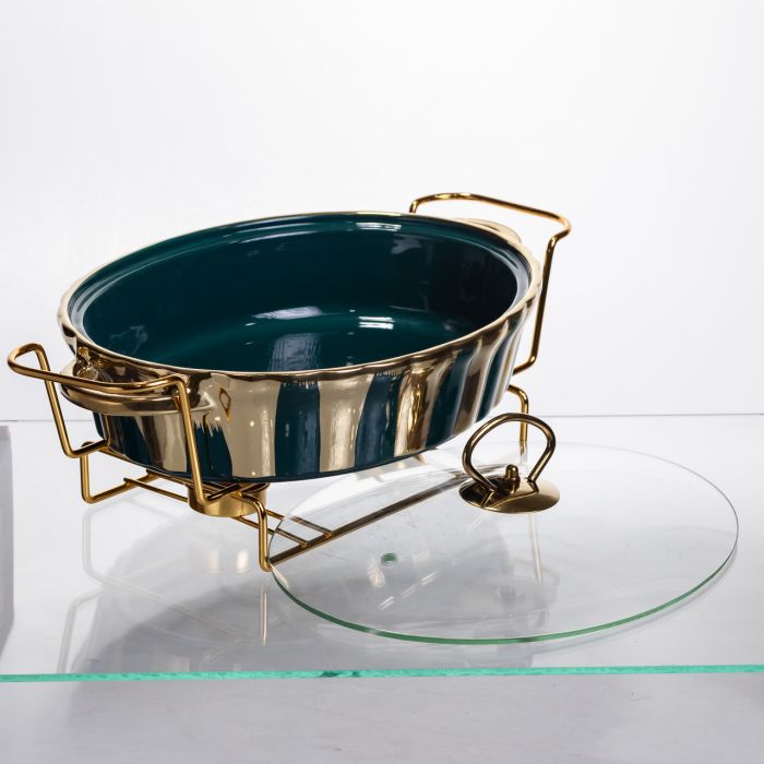 Марміт порцеляновий настільний овальний 1,5 літра мармітниця з підігрівом JY-6 (JY-6) - изображение 3