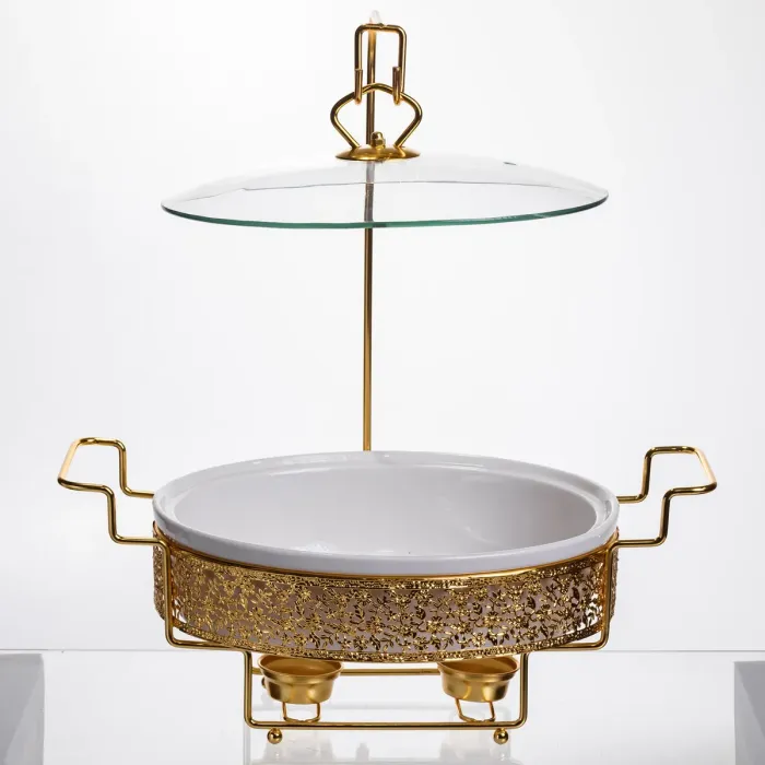 Марміт порцеляновий настільний овальний 2 л на підставці YL-75 (YL-75) - зображення 2