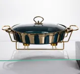 Марміт порцеляновий настільний овальний 2 літри мармітниця з підігрівом JY-7 (JY-7)