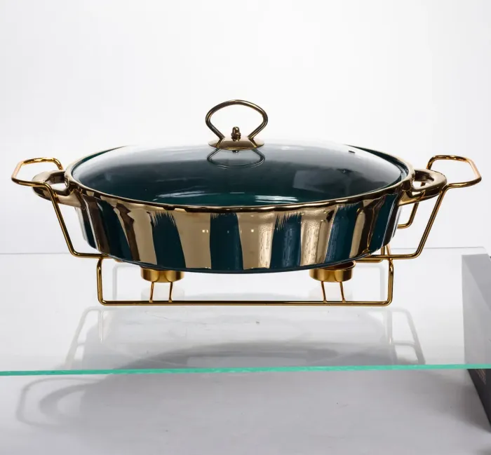 Марміт порцеляновий настільний овальний 2 літри мармітниця з підігрівом JY-7 (JY-7) - зображення 1