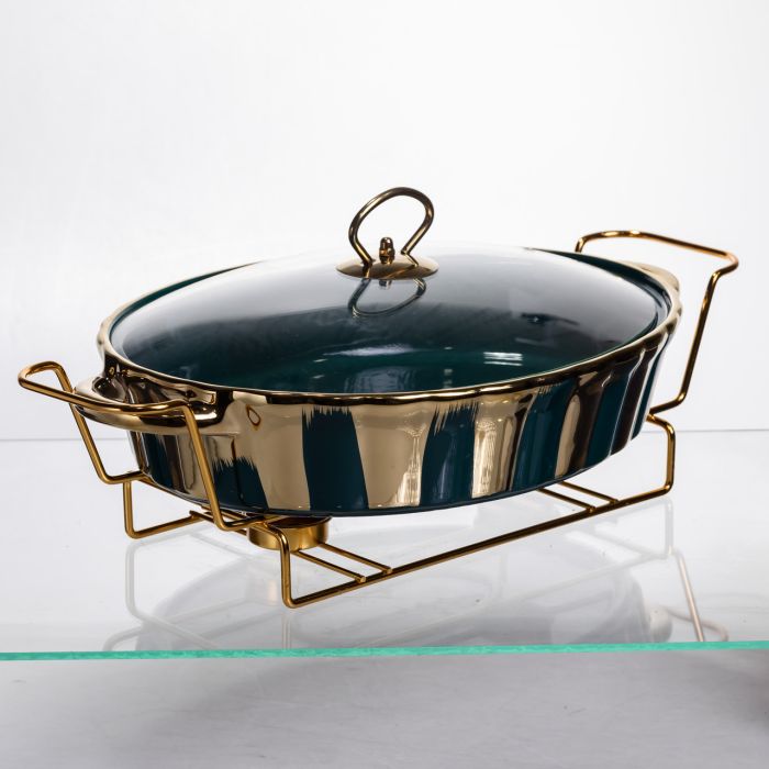 Марміт порцеляновий настільний овальний 2 літри мармітниця з підігрівом JY-7 (JY-7) - зображення 2