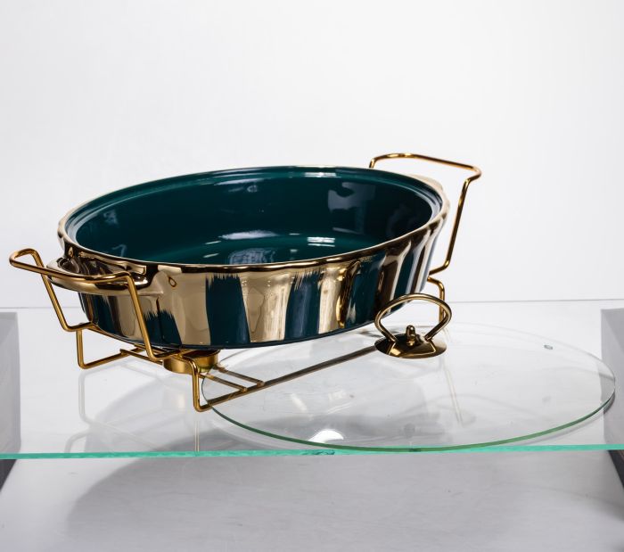 Марміт порцеляновий настільний овальний 2 літри мармітниця з підігрівом JY-7 (JY-7) - зображення 3