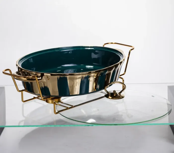 Марміт порцеляновий настільний овальний 2 літри мармітниця з підігрівом JY-7 (JY-7) - зображення 3