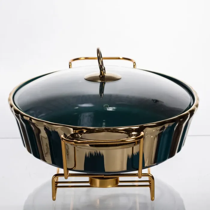 Марміт порцеляновий настільний овальний 2 літри мармітниця з підігрівом JY-7 (JY-7) - зображення 4