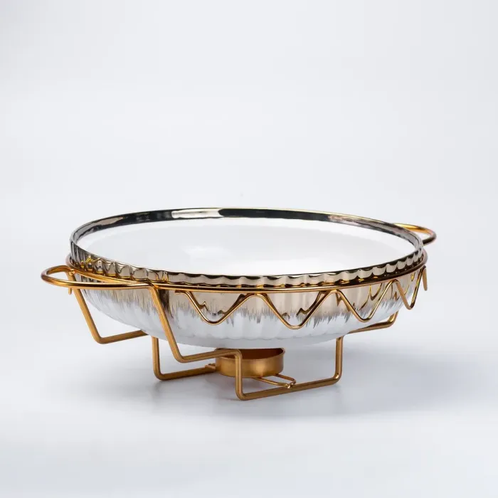 Мармит первых блюд 2.5 литра с системой подогрева от свечи керамическая круглая настольная (HP1041) - изображение 3