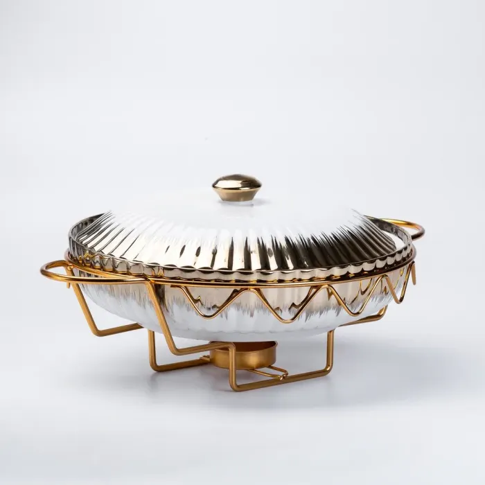 Мармит первых блюд 2.5 литра с системой подогрева от свечи керамическая круглая настольная (HP1041) - изображение 5