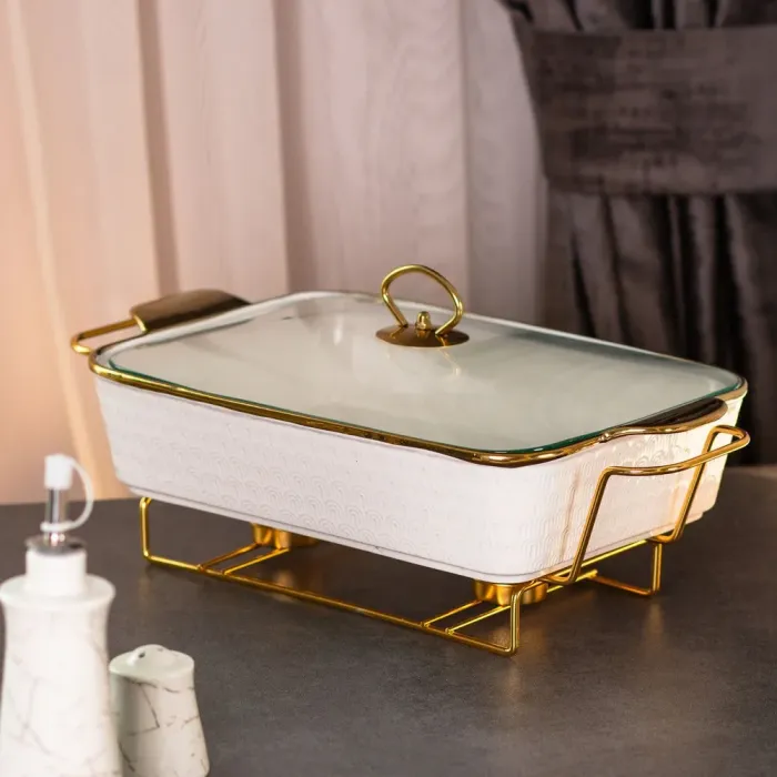 Мармит с подогревом настольный керамический 2 литра прямоугольный 402311 см (HP1015) - изображение 1