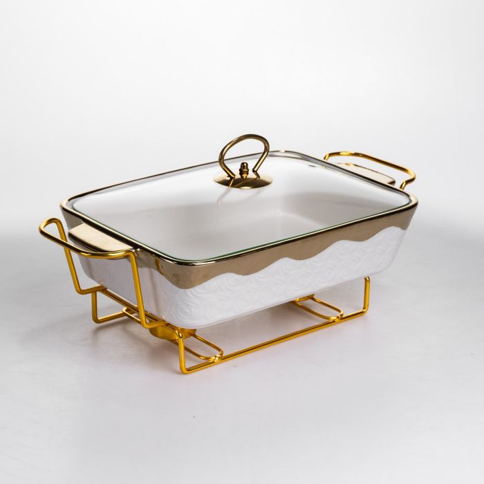 Мармітниця порцелянова 1.5 л на підставці з підігрівом 35.5х19х15.5 см HNG-112-13 (HNG-112-13) - изображение 2