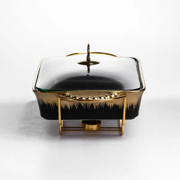 Мармітниця порцелянова 2 л на підставці з підігрівом 40х22.5х15.5 см чорний ML1106-15 (ML1106-15) - изображение 3