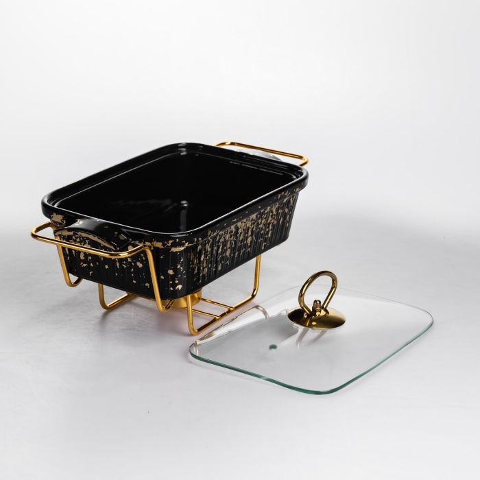 Мармітниця  прямокутна на металевій підставці з підігрівом 31х16х11 см ML-874-11 (ML-874-11) - изображение 3