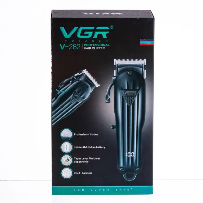 Машинка для стрижки акумуляторна бездротова Чорна VGR V-282 (HP-V-282) - зображення 10