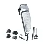 Машинка для стрижки волосся електрична 10 Вт універсальна 4 насадки Срібляста Sokany (SK-4643)