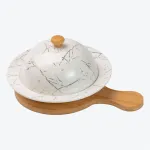 Маслобойка з керамічною кришкою на бамбуковій основі. (HP-1224)