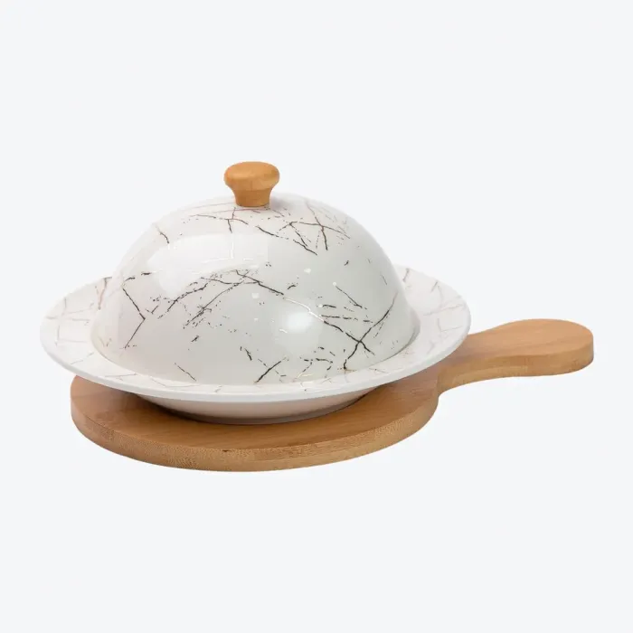 Маслобойка с керамической крышкой на бамбуковой основе. (HP-1224) - изображение 2