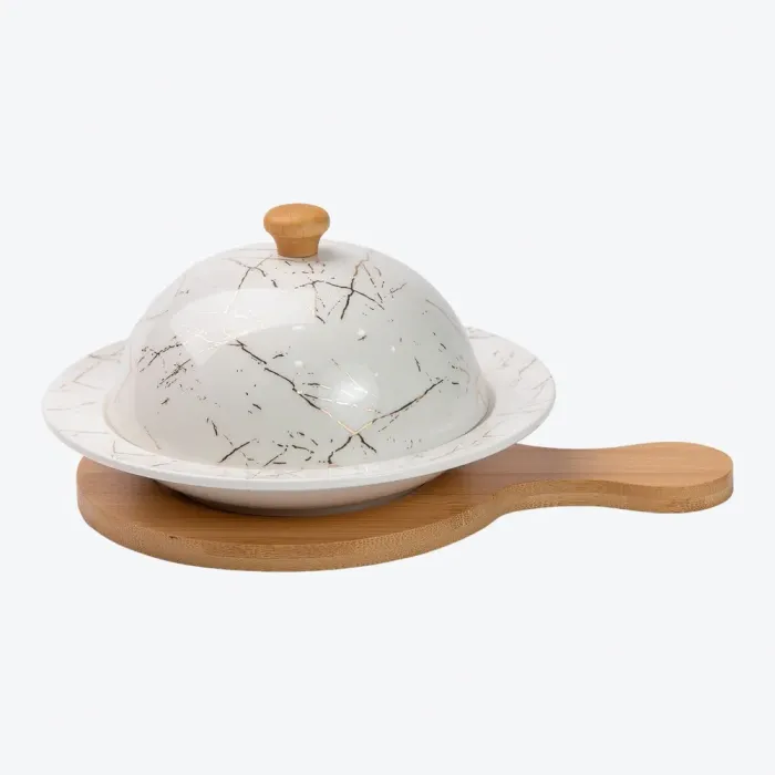 Маслобойка с керамической крышкой на бамбуковой основе. (HP-1224) - изображение 4