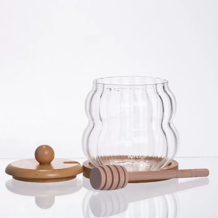 Медовниця скляна з кришкою і ложкою 320 (мл) 64486-10 (64486-10) - зображення 2