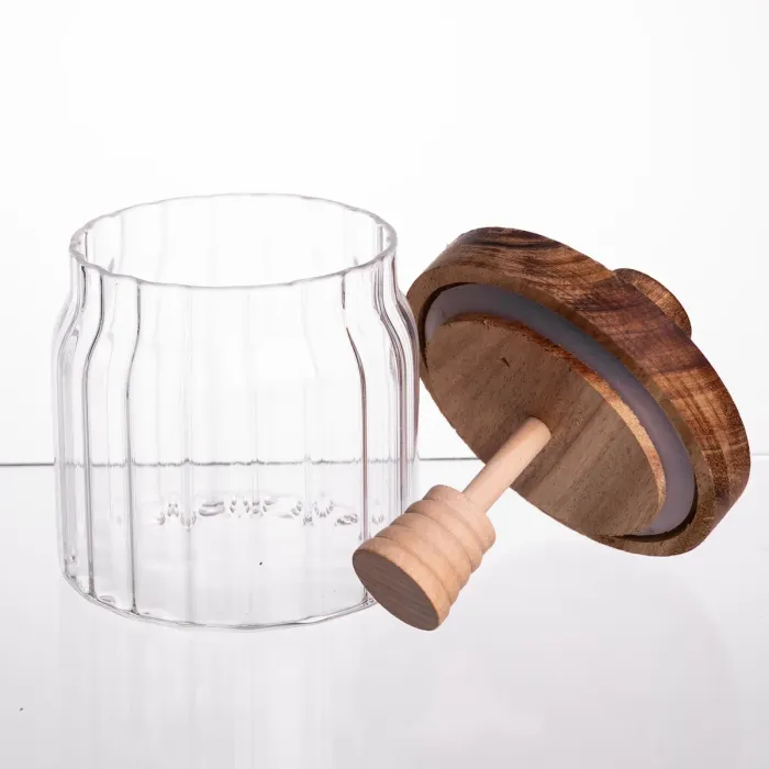 Медовниця скляна з кришкою і ложкою 320 (мл) 64486-4 (64486-4) - зображення 3