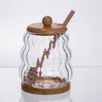 Медовниця скляна з кришкою та ложкою 320 (мл) медовниця баночка для зберігання меду 64486-9 (64486-9)