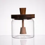 Медовниця скляна з кришкою та ложкою 400 (мл) медовниця баночка для зберігання меду 64486-1 (64486-1)