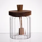 Медовниця скляна з кришкою і ложкою 500 (мл) 64486-5 (64486-5)