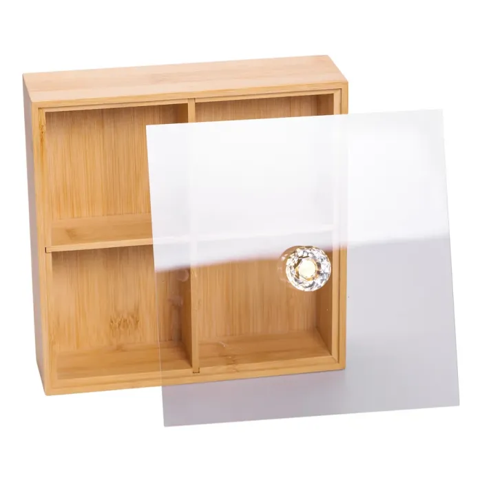 Менажниця дерев'яна на 4 секції з кришкою для закусок 22×22×8 (см) квадратна HB-40-2 (HB-40-2) - изображение 3