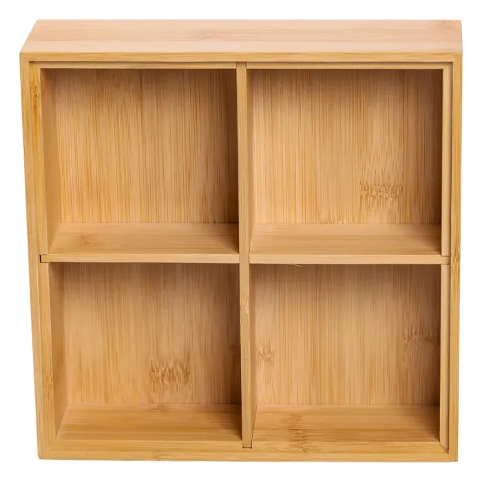 Менажниця дерев'яна на 4 секції з кришкою для закусок 22×22×8 (см) квадратна HB-40-2 (HB-40-2) - изображение 5