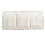 Менажниця порцелянова на 3 секції для закусок 30×14×3.5 (см) тарілка менажниця прямокутна для сервірування Біла 120-YH-HG016 (120-YH-HG016)