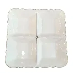 Менажниця порцелянова на 4 секції для закусок 25×25×4 см тарілка менажниця квадратна для сервірування Біла 120-YH-HG015 (120-YH-HG015)