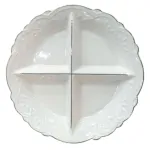 Менажниця порцелянова на 4 секції для закусок Ø 27 (см) тарілка менажниця кругла для сервірування Біла 120-YH-HG033 (120-YH-HG033)