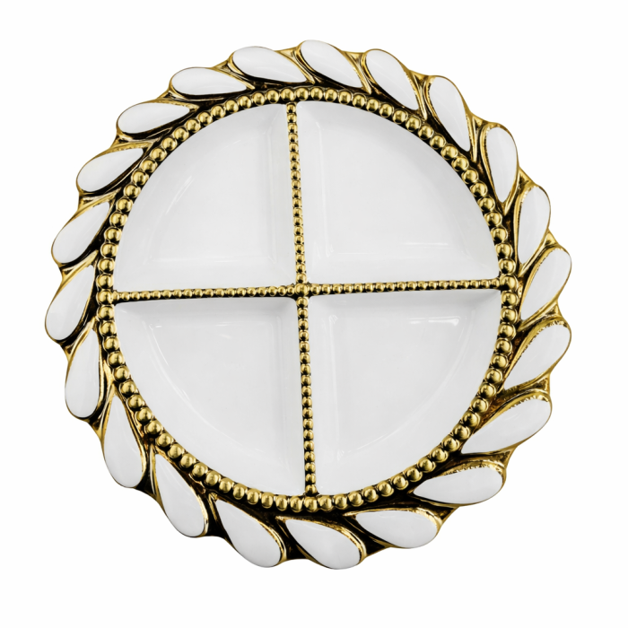 Менажниця порцелянова на 4 секцій для закусок 30х30 см SX35-4 (SX35-4) - изображение 1