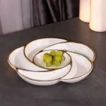 Менажниця керамічна кругла Ø 28 см тарілка для закусок на 6 секцій (HP1005)