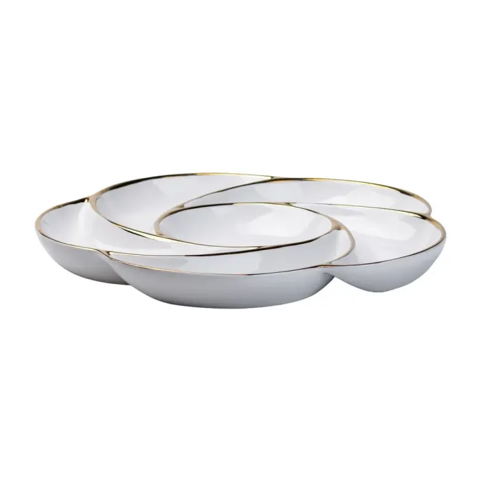 керамическая круглая 28 см тарелка для закусок на 6 секций (HP1005) - изображение 4