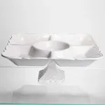Менажниця на ніжці White Square 31.5*31.5 см порцелянова на 5 секцій Yiwu 120-YH-HG058 (120-YH-HG058)