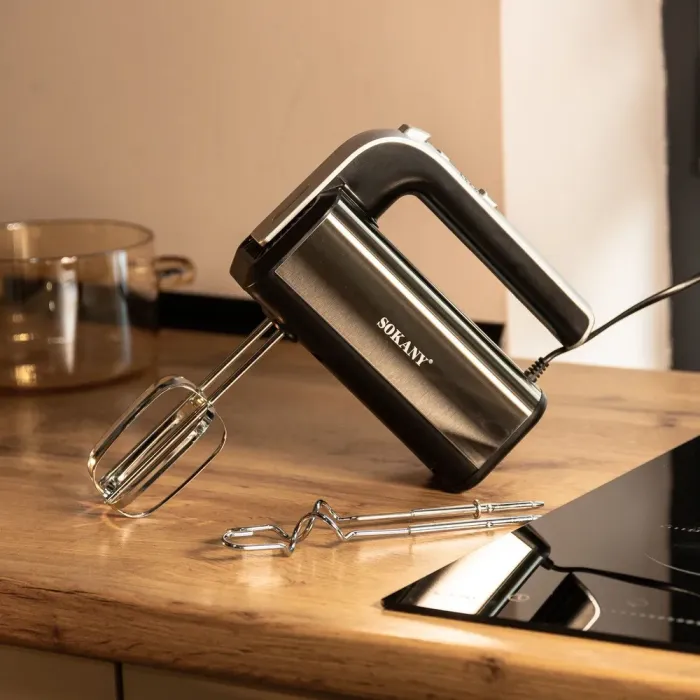 Миксер для кухни бытовой двухвенчечный с насадками для теста Sokany на 5 скоростей 800 Вт (CX-6651) - изображение 10