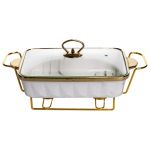 Мармітниця прямокутна на металевій підставці з підігрівом 35.5х19х15.5 см ML-77A-13 (ML-77A-13)